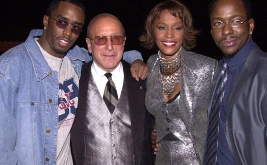 Sean Combs, Clive Davis, Whitney Houston, Bobby Brown