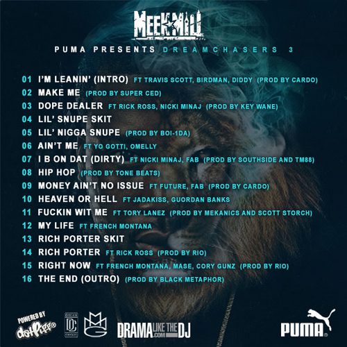 Meek Mill Dreamchasers 3 Mixtape FREE MP3 DOWNLOAD